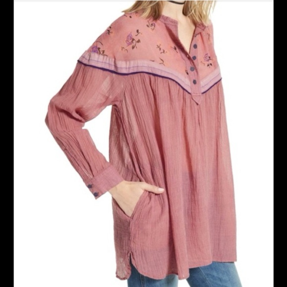 Free People Hearts and Color Rose Pink Tunic
